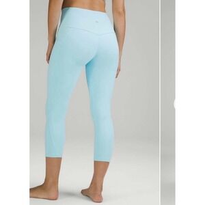 Lululemon Align High Rise Crop With Pockets 23" Icing Blue Nulu Leggings Size 6